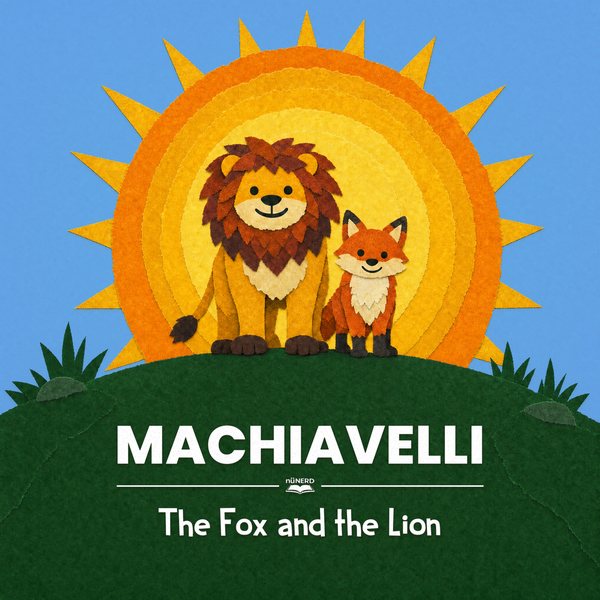 Cover of our Machiavelli picture book for ages 0 to 4, in cut-paper collage